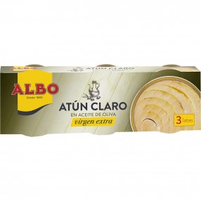 ALBO Atun claro en aceite de oliva virgen extra pack 3 latas